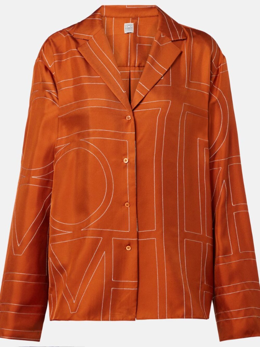 NWOT Monogram silk pj top Toteme in Terracotta size 34